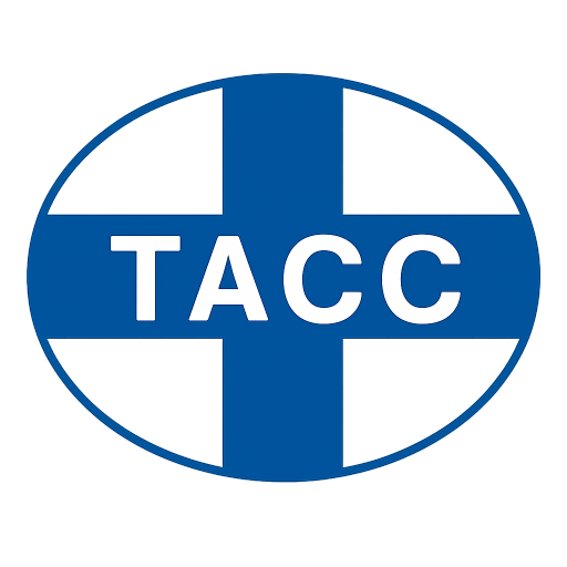 有限会社東京損害補償センターのロゴ。TACCは建設業に特化した保険代理店として、信頼と安心をサポートします。